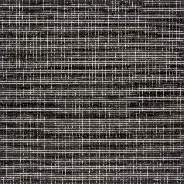 Melrose Checked Wool Charcoal 6 ft. x 9 ft. Indoor/Outdoor Patio Rug
