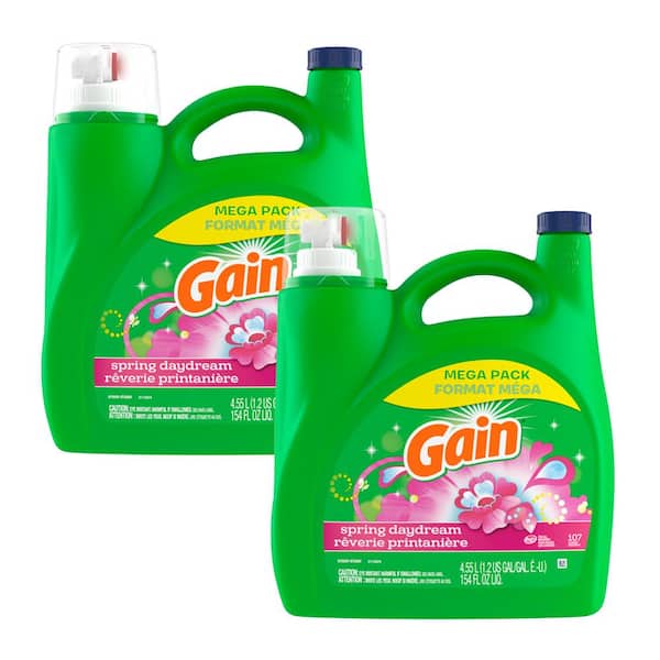 Gain Plus Aroma Boost HE 154 oz. Spring Daydream Scent Liquid Laundry Detergent (107-Loads, Multi Pack-2)
