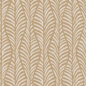 Block Print Leaves Sand Removable Peel and Stick Wallpaper, 28 sq. ft.