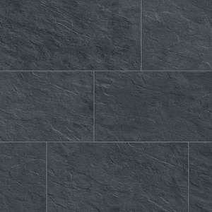 Slate Midnight 12 in. x 24 in. Stone Look Porcelain Floor and Wall Tile (13.56 sq. ft./Case)