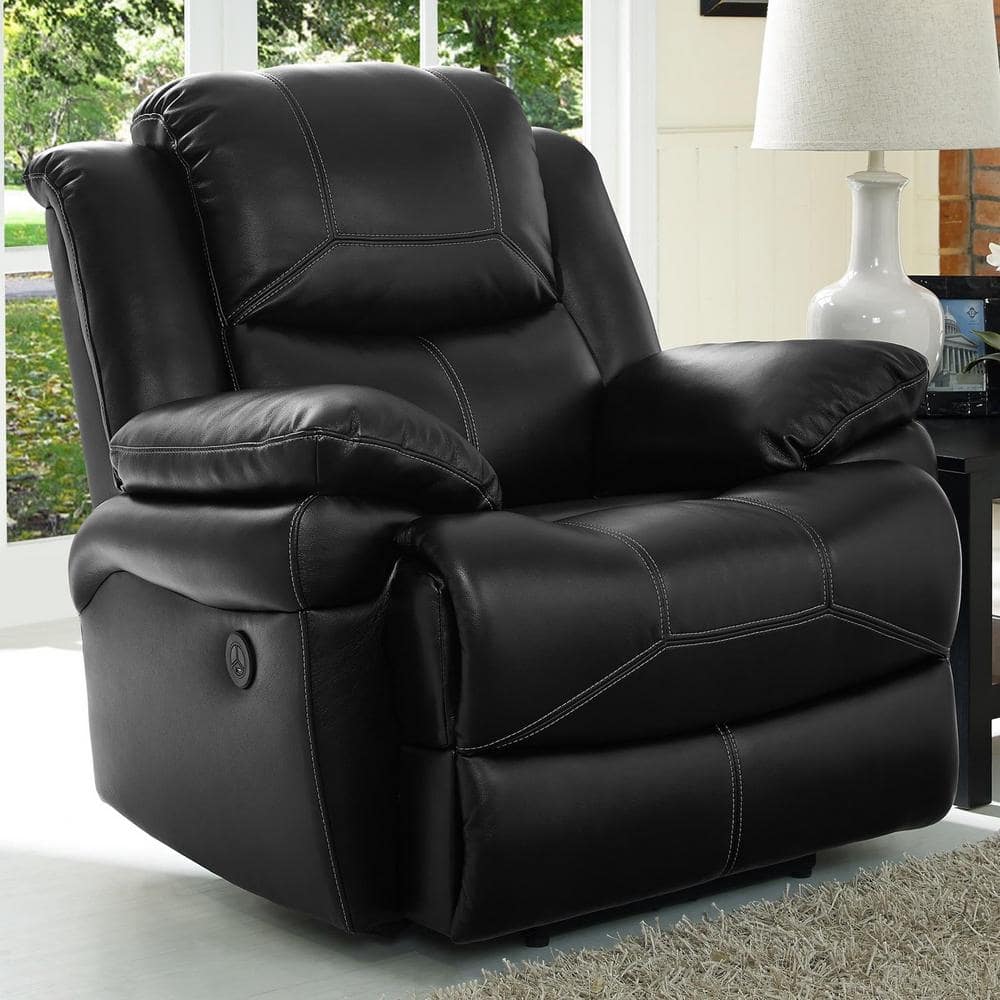 NEW CLASSIC HOME FURNISHINGS Flynn Black Glider Recliner UC2177-13-PBK ...