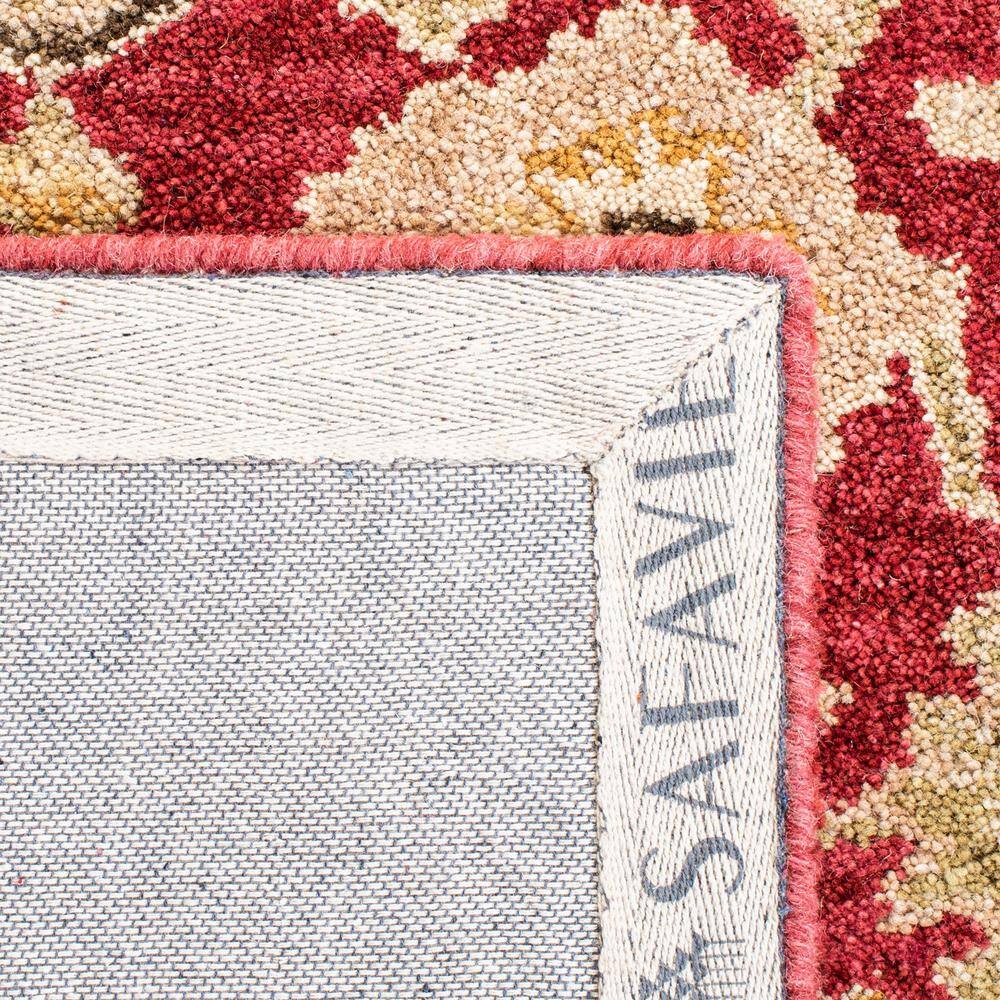 SAFAVIEH Anatolia Tracy Traditional Wool Area Rug, Red/Ivory, 4' x 6'