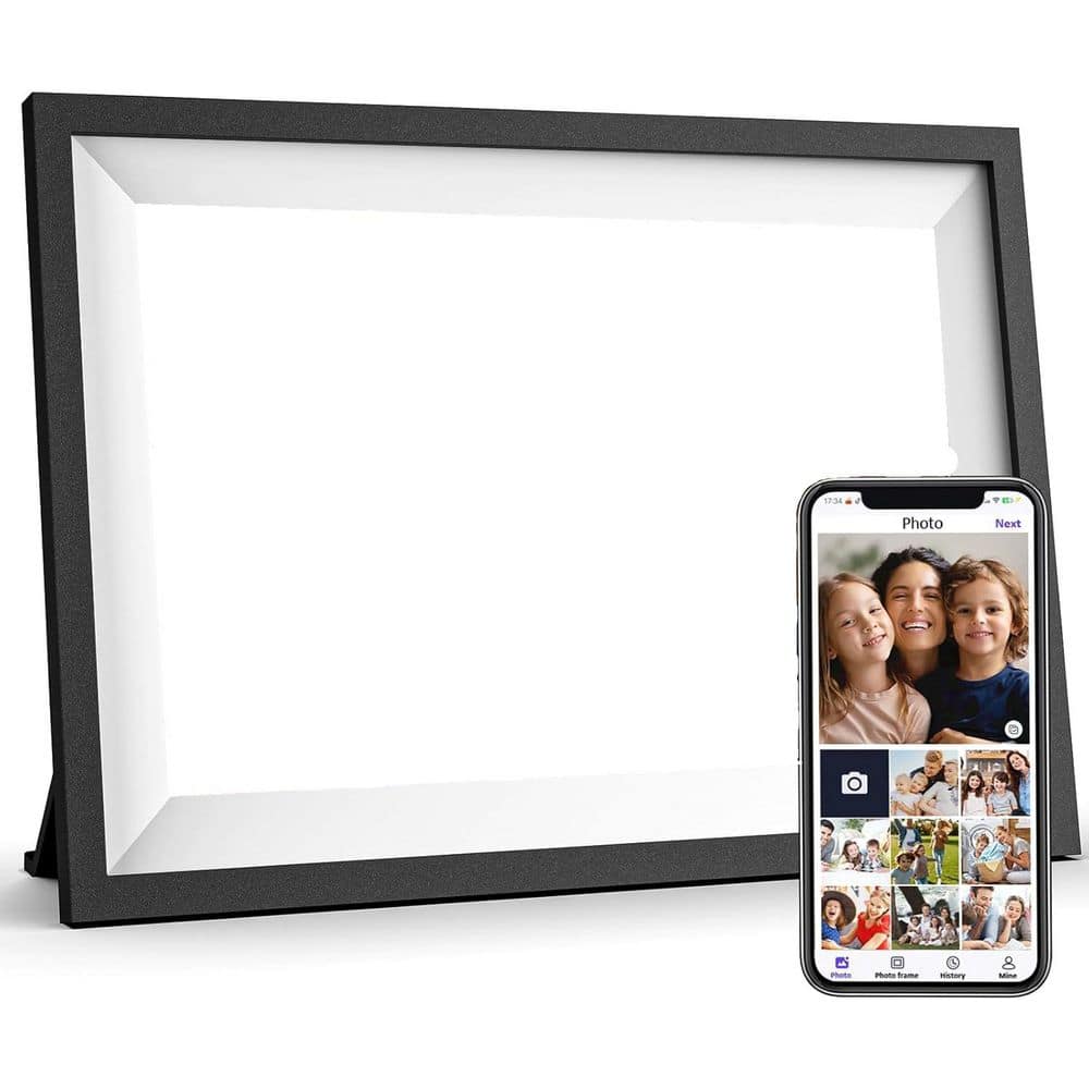 10.1 in. in White Digital Picture Frame HD IPS Touch Screen with APP and SD