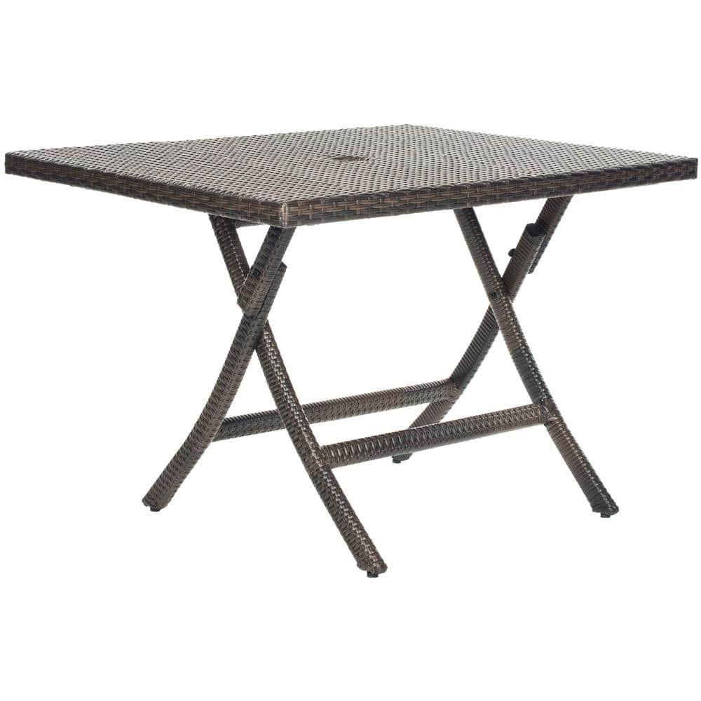 Samana 42" Brown Rattan Square Folding Patio Dining Table