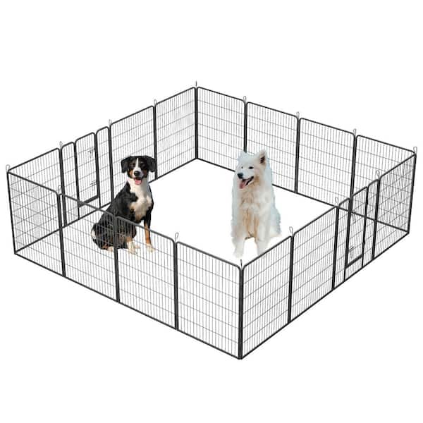 Unbranded 0.00376-Acre In-Ground Dog Playpen Outdoor, 16 Panels Dog Pen 40" Height Dog Fence Exercise Pen with Doors