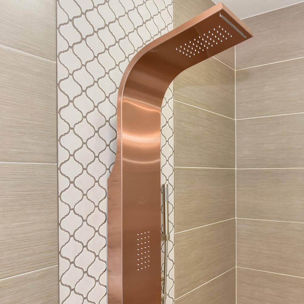 Santa Cruz Bronze Stainless Steel Shower Panel with Hand Shower