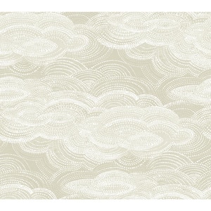 Vision Stipple Clouds White Nonpasted Non Woven Wallpaper Sample