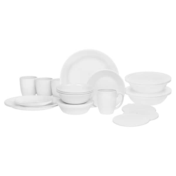 Corelle 24-Piece Traditional White Glass Dinnerware Set (Service for 4)