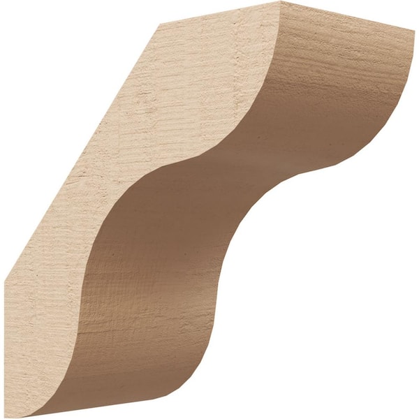 Ekena Millwork 5 in. x 10 in. x 10 in. Carmel Rough Cedar Woodgrain Timberthane Polyurethane Knee Brace, Primed