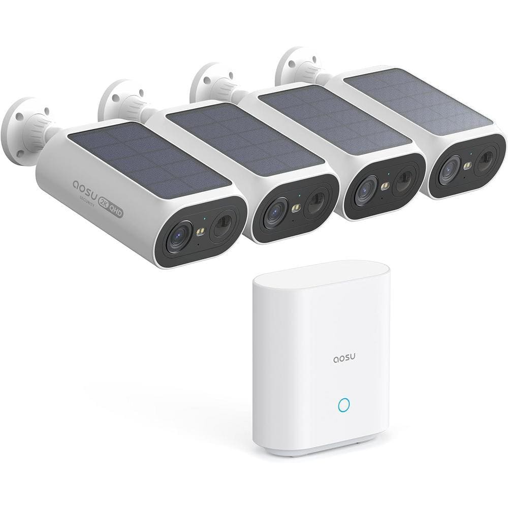 aosu Solar Panel Built-in Smart Security Camera Kit-3MP And Cross