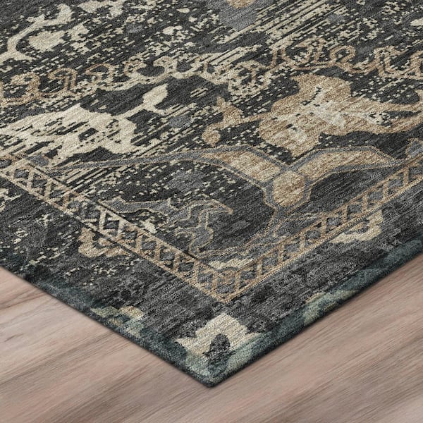 Chantille Machine Washable Indoor/Outdoor Abstract ACN3169 Black 5 ft. x 7 ft. 6 in. Area Rug