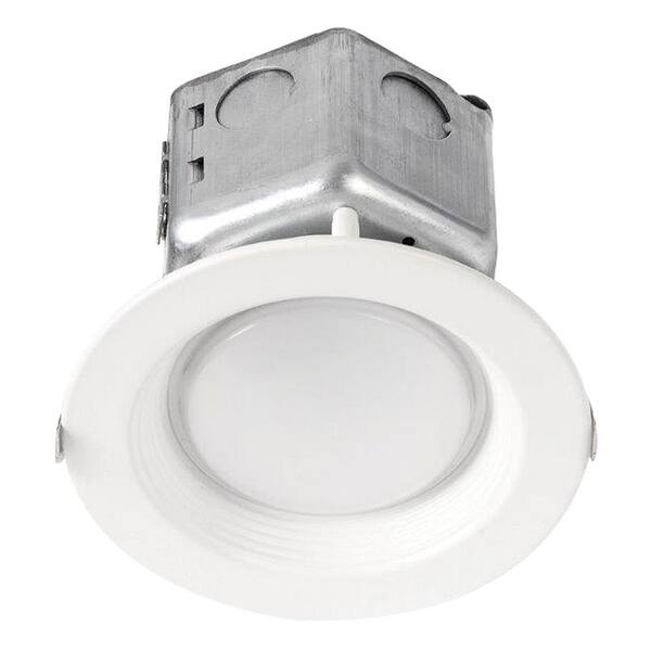 HALCO LIGHTING TECHNOLOGIES 65-Watt Equivalent 10-Watt 4 in. Dimmable White Integrated LED Recessed Canless Retrofit Trim 120-277V Daylight 99613