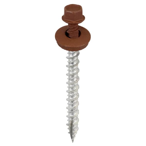 #9 X 2 inch Brown Hex Metal to Wood Screws (Bag of 250)