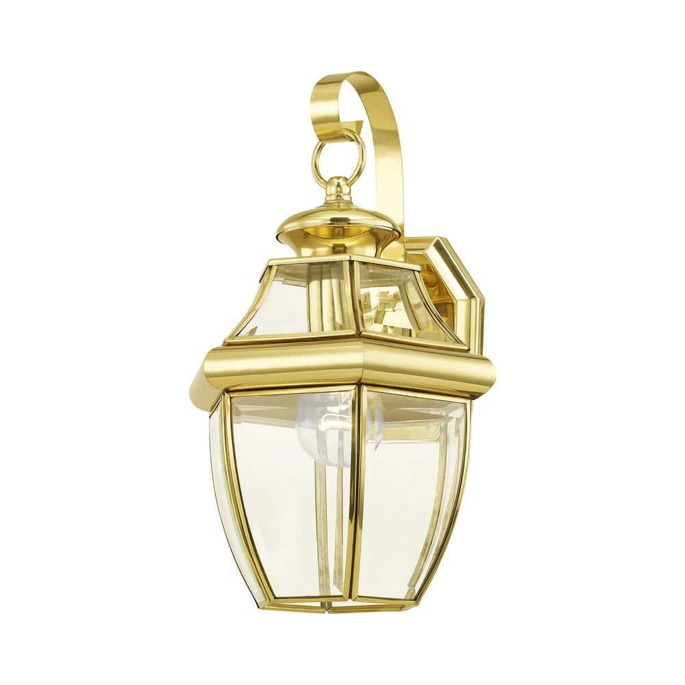 Polished Brass Traditional Outdoor Wall Lantern Sconce