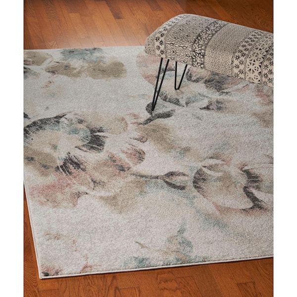 Mya Cottage Distress Multi-color 7 ft. 9 in. x 9 ft. 5 in. Floral Garden Area Rug