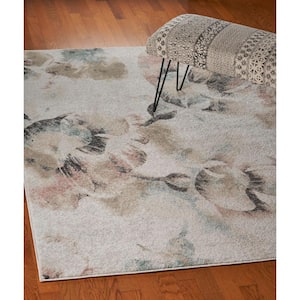 Mya Cottage Distress Multi-color 7 ft. 9 in. x 9 ft. 5 in. Floral Garden Area Rug