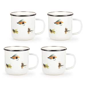 12 oz. Fishing Fly Enamelware Coffee Mugs (Set of 4)