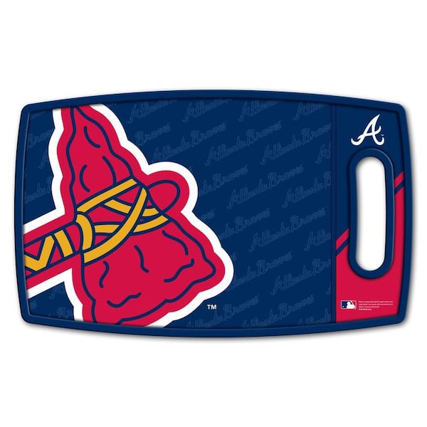 MLB Atlanta Braves Logo Series Cutting Board 9in x 0.5in- Rectangle- Manufactured Wood and polypropylene