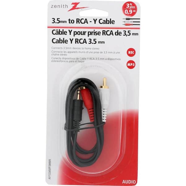 GE 4 ft. RCA to 3.5mm Auxiliary Audio Cable 33525 - The Home Depot