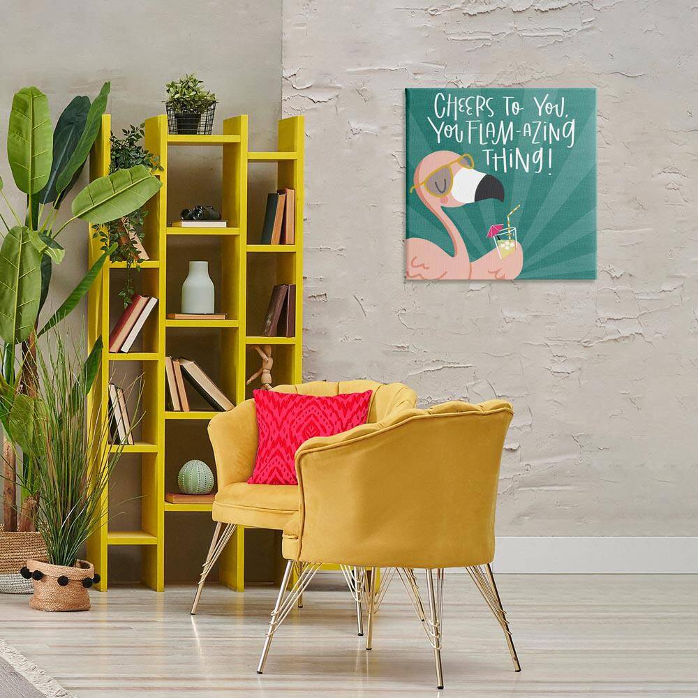 Cheers To You Flamazing by Sarah Hickman Unframed Typography Graphic Art Print 24 in. x 24 in. price history on PriceWatchPro