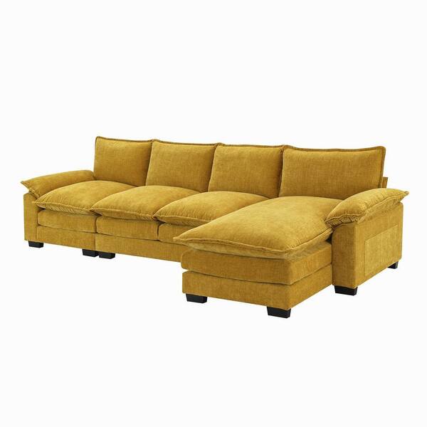 Z-joyee 118 in Wide Pillow Top Arm Chenille L-Shaped Modern