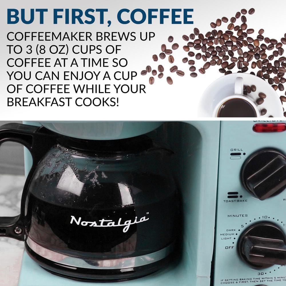 Aqua 3-in-1 Breakfast Station with Griddle and Toaster Oven
