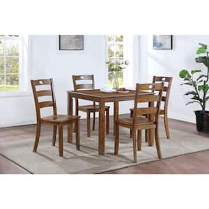New Classic Furniture Salem 5-Piece Tobacco Wood Top Dining Table Set