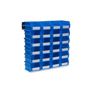 17 in. H x 16.5 in. W x 5.375 in. D Blue Plastic 24-Cube Organizer