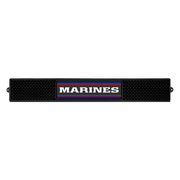 FANMATS 3.25 in. x 24 in. Black U.S. Marines Drink Mat