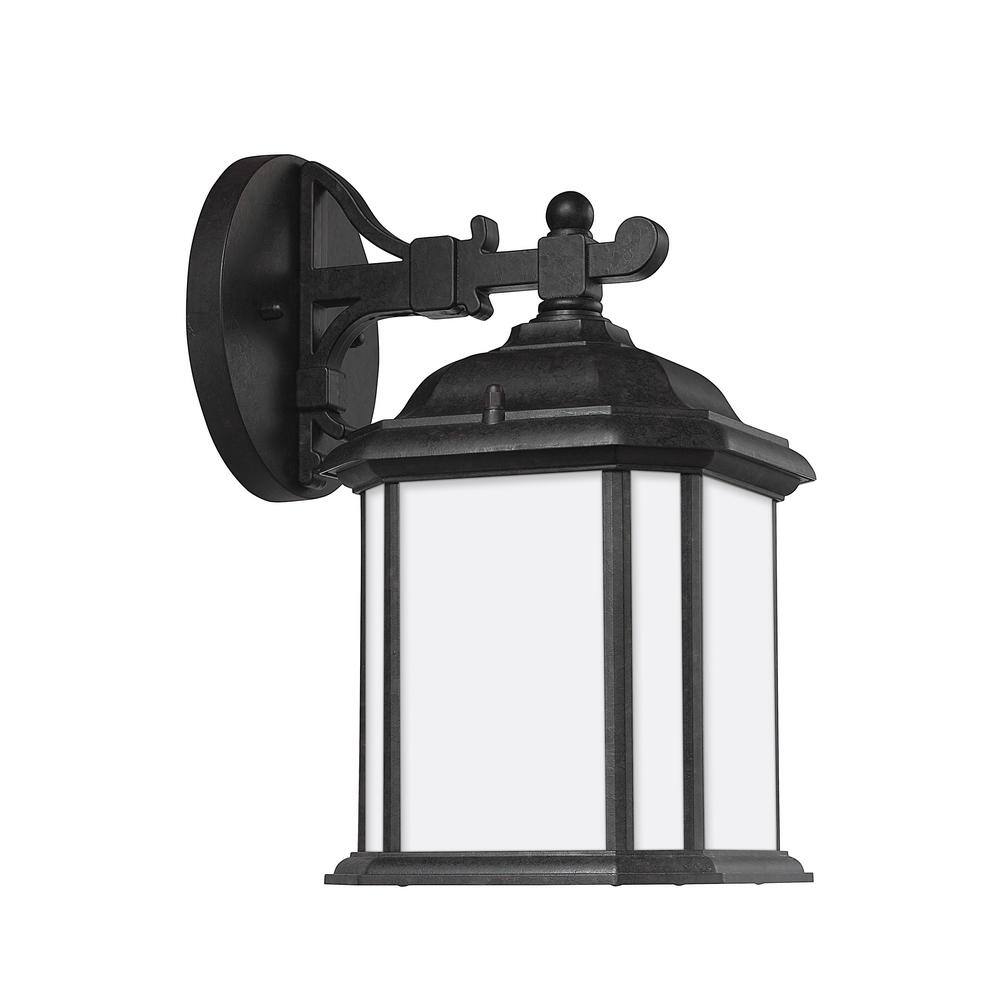 Oxford Bronze LED Outdoor Wall Lantern with Satin Etched Glass