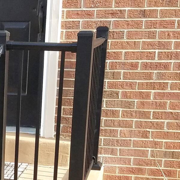 Weatherables 3 in. x 3 in. x 3-2/3 ft. Textured Black Aluminum Post Kit