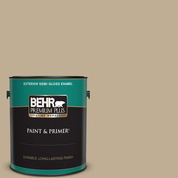 BEHR PREMIUM PLUS 1 gal. #740D-4 Mochachino Semi-Gloss Enamel Exterior Paint & Primer