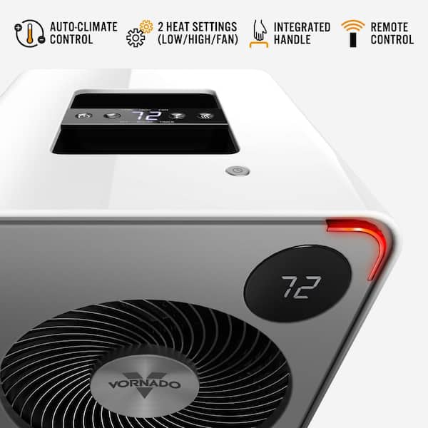 VMHi500 1500-Watts White Indoor Electric Fan Space Heater with Auto Climate Control