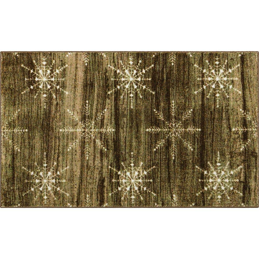 Holiday Living 2-ft x 3-ft Natural Rectangular Indoor Decorative Winter  Door Mat in the Mats department at