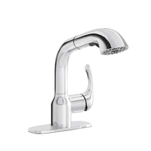 Dunning Single-Handle Pull-Out Laundry Utility Faucet with Dual Spray Function in Chrome