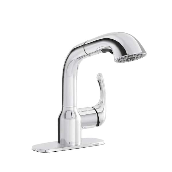 Glacier Bay Dunning Single-Handle Pull-Out Laundry Utility Faucet with Dual Spray Function in Chrome