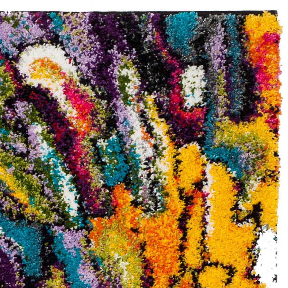 Fiesta Multi-Color Abstract Shag Area Rug