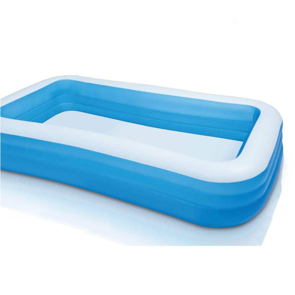 Large Blue and White Rectangular Inflatable Pool