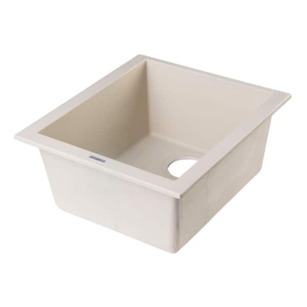 ALFI BRAND Undermount Granite Composite 16.13 in. Single Bowl Kitchen Sink in Biscuit