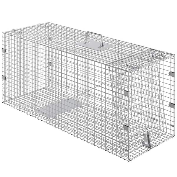 VEVOR Live Animal Cage Trap 42 x 16 x 18 in. Humane Trap Galvanized ...