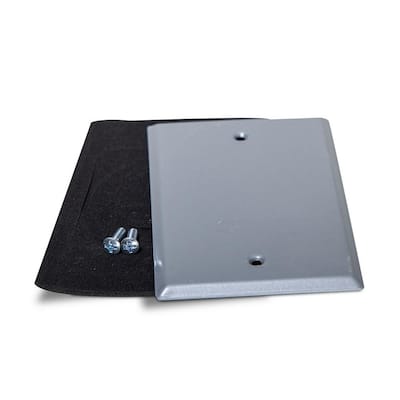 N3R Blank Aluminum Gray 1-Gang Weatherproof Wall Outlet Cover Plate for Outdoor Electrical Box