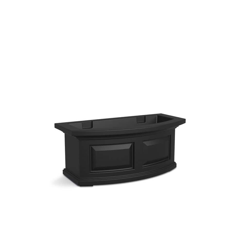 Black 24" Resin Window Box with Water Reservoir