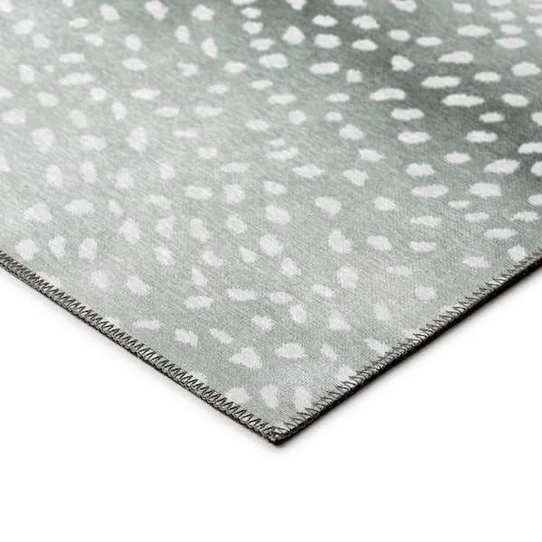 Safari Grey 9 ft. x 12 ft. Indoor/Outdoor Washable Area Rug