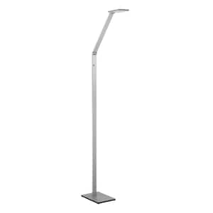 RECO 49 in. Aluminum Dimmable Swing Arm Floor Lamp with Aluminum Metal, Acrylic Shade