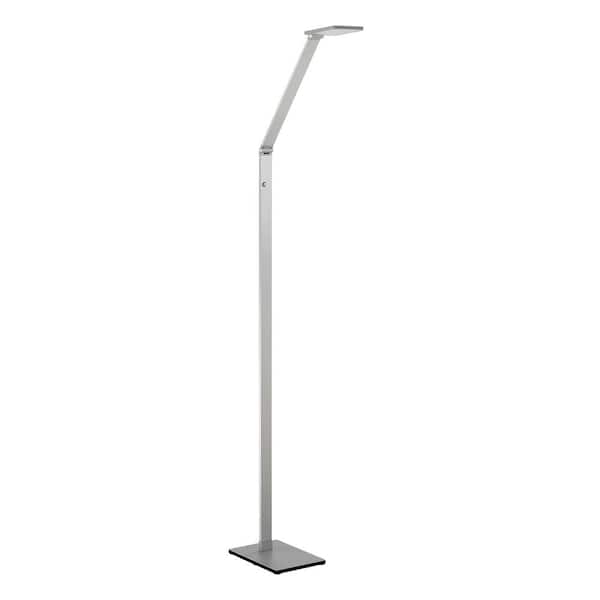 Kendal Lighting RECO 49 in. Aluminum Dimmable Swing Arm Floor Lamp with Aluminum Metal, Acrylic Shade
