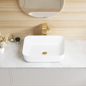 Salerno 20 in. x 15 in. Crisp White Vitreous China Rectangular Vessel Bathroom Sink