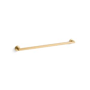Components 30 in. Wall Mounted Towel Bar in Vibrant Brushed Moderne Brass