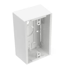 1-Gang 1.89 in. Box Depth Surface Mount Back Box, White