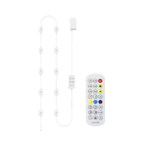 6-Light 100 ft. Indoor/Outdoor Plug-In Integrated LED Puck String Light AI Smart RGB + IC Lights 90 Modes IP67