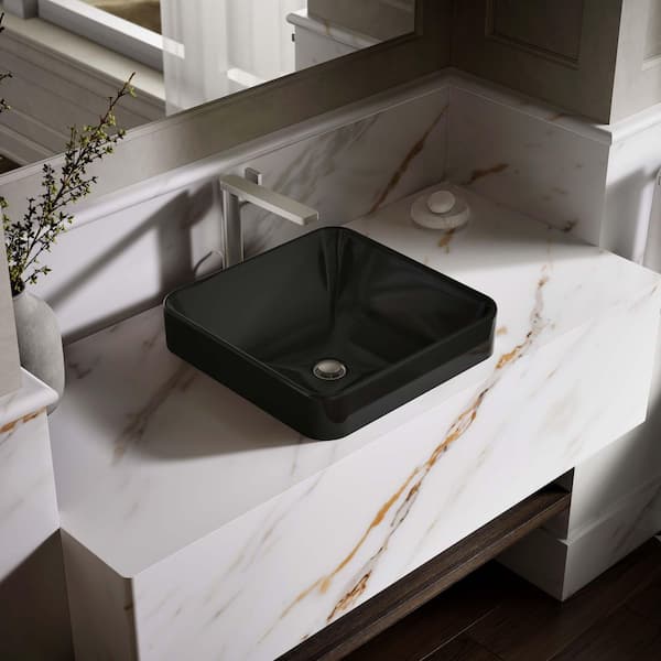 KOHLER Vox 16.25 in. Vessel Bathroom Sink in Black Black K-2661-7